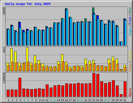 Daily usage for July 2025
